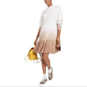 Wild Fable Ombre Long Sleeve Tiered Hem Sweatshirt Dress